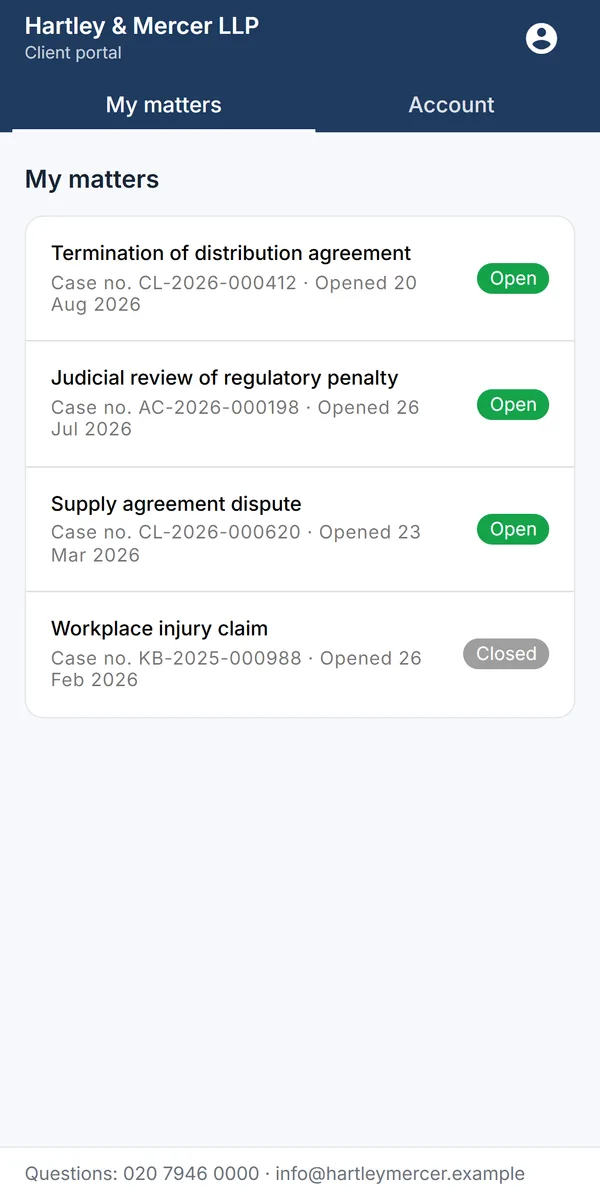 Client portal on a phone
